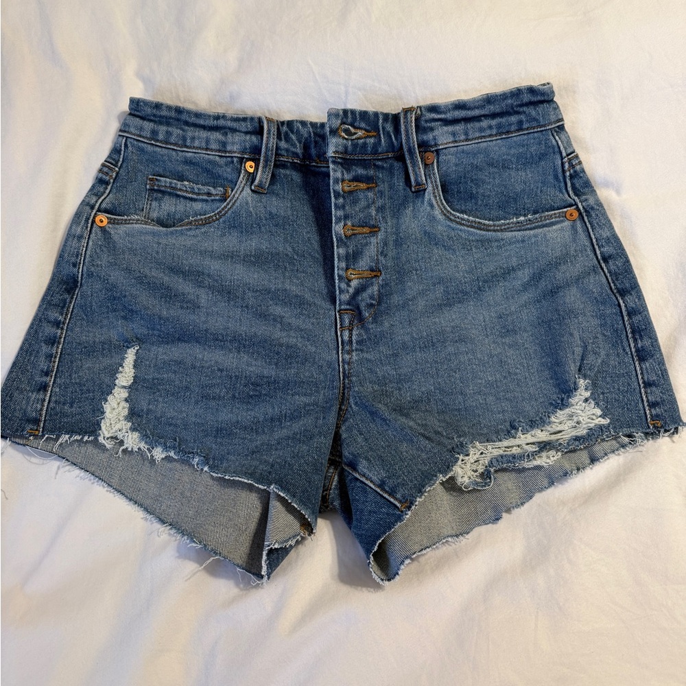 Blank NYC Distressed Blue Jean Shorts